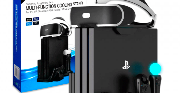 BASE 3 EN 1 CARGADOR STAND VENTILADOR PARA PS4 FAT/SLIM/PRO