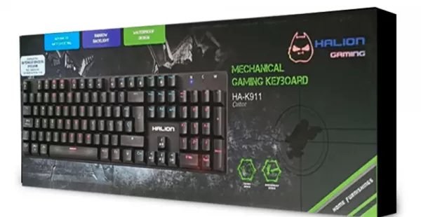 TECLADO HALION GAMING CASTOR HA-K911 RAINBOW SWITCH BLUE