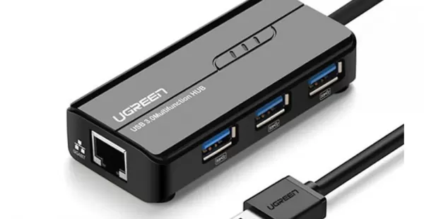 Adaptador HUB Ugreen RJ45 Ethernet + Usb 3.0 Mac Nintendo Box