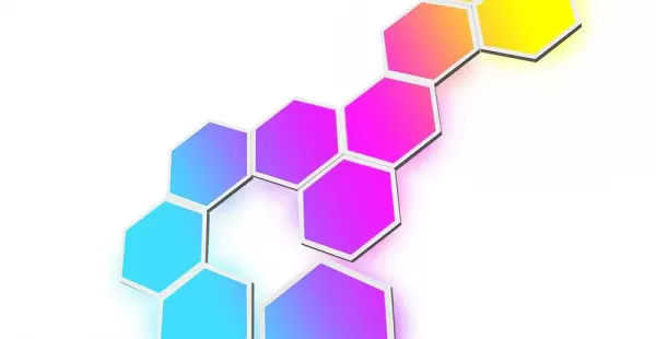 Paneles De Luz Hexagonales RGBIC Govee Paquete De 10 Compatible con Alexa y Google Home