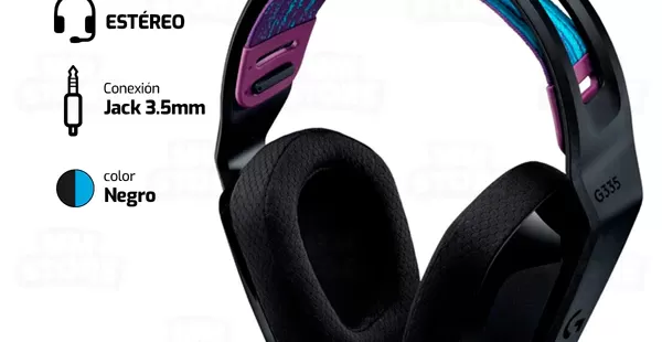 AUDIFONO LOGITECH G335 | 3.5MM | ESTEREO | NEGRO