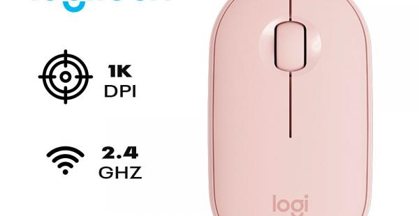 MOUSE LOGITECH PEBBLE M350 SILENT INALÁMBRICO BLUETOOTH ROSA