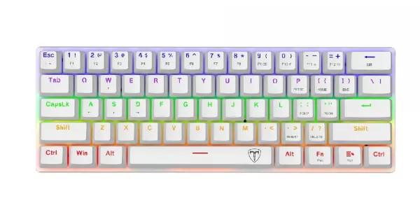 TECLADO T-DAGGER ARENA T-TGK321 | ESPAÑOL | MECANICO | SW-BROWN | RAINBOW | BLANCO