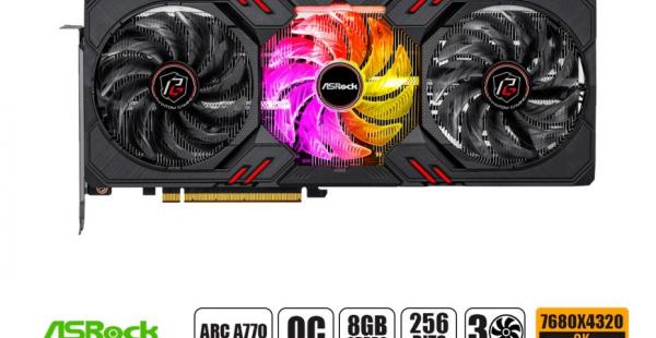 TARJETA DE VIDEO ASROCK ARC A770 PHANTOM GAMING D 8GB OC GDDR6 INTEL 256BITS