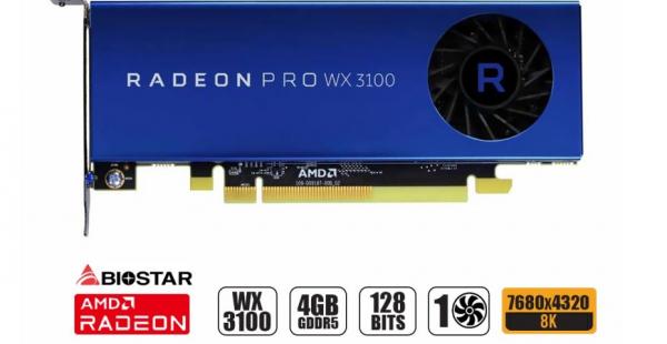 TARJETA DE VIDEO BIOSTAR RADEON PRO WX 3100 4GB GDDR5 128 BITS, 1 VENTILADOR