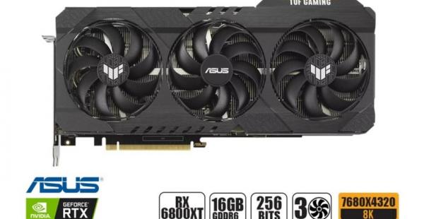 TARJETA DE VIDEO ASUS RX 6800 XT 16GB GDDR6 RADEON TUF GAMING 256BITS 