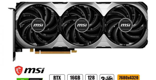 TARJETA DE VIDEO MSI RTX 4060TI 16GB, VENTUS 3X, GDDR6 GEFORCE NVIDIA 128 BITS, GRAFICO PARA VIDEOJUEGOS, 3 VENTILADORES