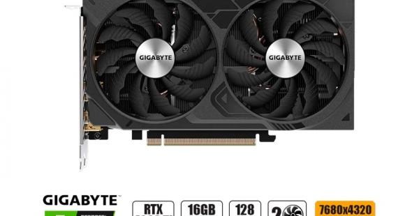 TARJETA DE VIDEO GIGABYTE RTX 4060TI 16GB, WINDFORCE, GDDR6 GEFORCE NVIDIA 128 BITS, GRAFICO PARA VIDEOJUEGOS, 2 VENTILADORES