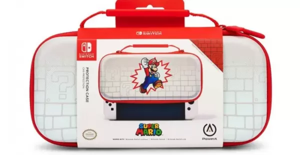 GAME TRAVELER DELUXE TRAVEL CASE NINTENDO SWITCH MARIO BLANCO Y ROJO