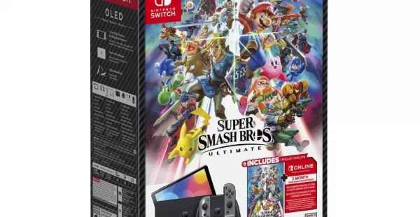 CONSOLA NINTENDO SWITCH OLED SUPER SMASH BROS ULTIMATE + JUEGO + 3 MESES DE MEMBRESÍA NINTENDO ONLINE